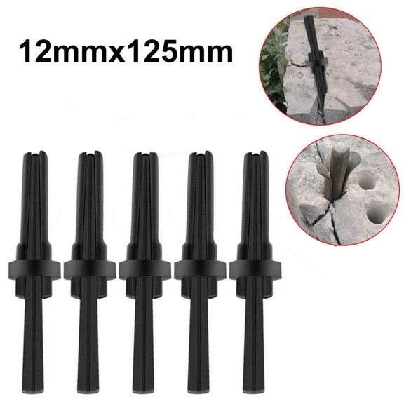 EpheyFIF 5Pcs Wedge and Feather Shims Stone Splitting Tool Plug Wedges Concrete Rock Splitters Stone Splitter Wedge 12mmx125mm