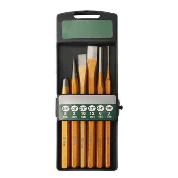 EpheyFIF 6 Pcs Punch and Chisel Set Digging Tools Chisel Set Piece Professional Mechanics Punch for Brick Metal and Stone