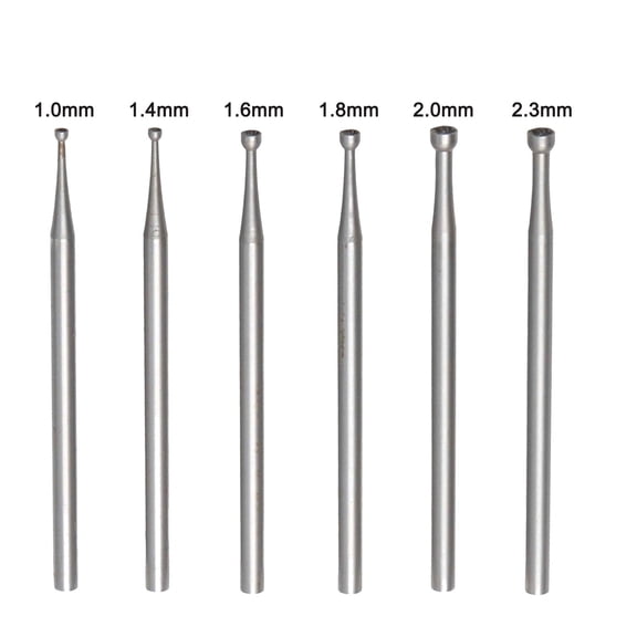 EpheyFIF 6Pcs Round Cup Burr Jewelry Making Burs Wire Rounder Bits Wood Carving Cutter Cup Sleeve for Rotating Tools Drills Grinders