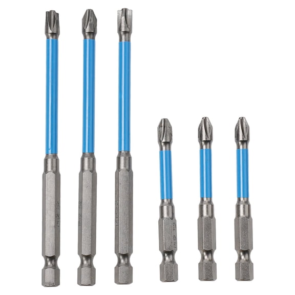 EpheyFIF 6Pcs/Set Magnetic Special Slotted Cross Screwdriver Bit 65/110mm Fph2 Electrician Tool Rust Proof for Socket Switch