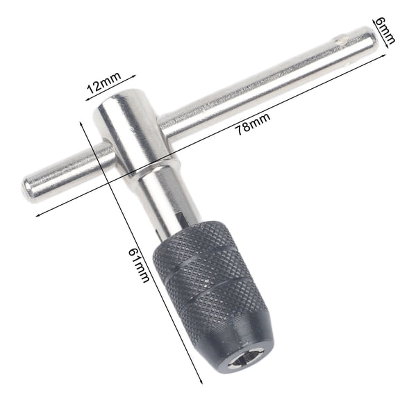 EpheyFIF Adjustable Ratchet T Handle Tap Wrench Adjustable T Bar Handle Holder Ratcheting Wrench Hand Taps Holder Tapping Reamer Tools Clamping M3-8