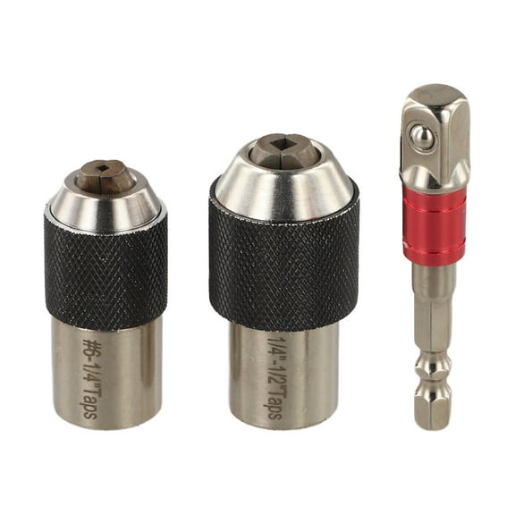 EpheyFIF Adjustable Tap Socket Set 3Pcs with 38 Inch Adapter for Hand Drill and Ratchet