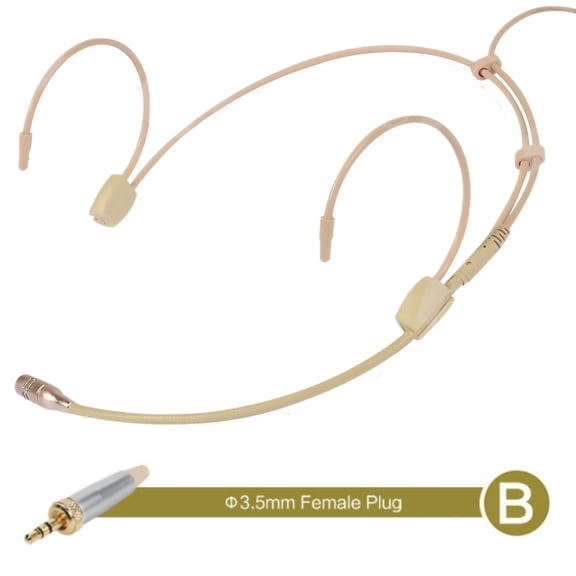 EpheyFIF Cardioid Double Earhook Headset Headworn Microphone for Shure Wireless System Microphones Accessories B