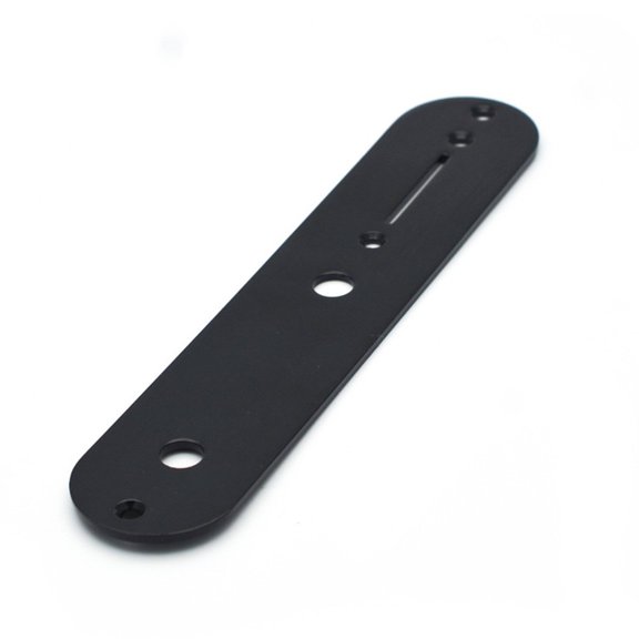 EpheyFIF Electric Guitar Control Plate Control Circuit Metal Plate 16X3.43Cm for Telecaster Style Guitars ControlPanel Accessories Black