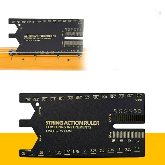 EpheyFIF Guitar String Action Gauge Ruler Compatible with Various String Instruments