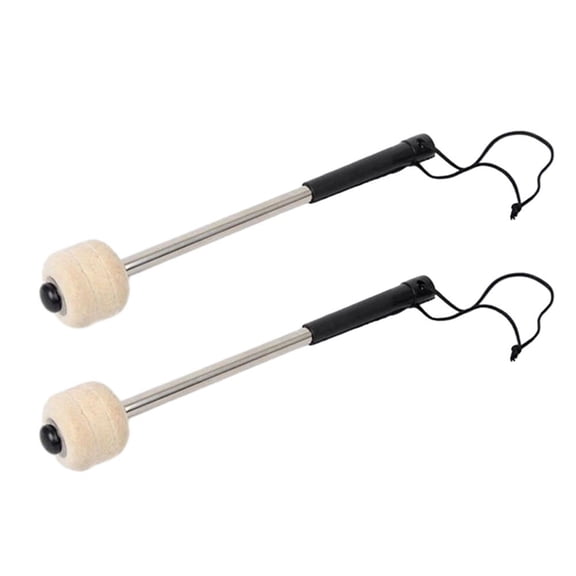EpheyFIF High Performance Bass Drum Mallet 2Pcs with Stainless Steel Handle and Soft Felt Head for Clear Percussion Sound