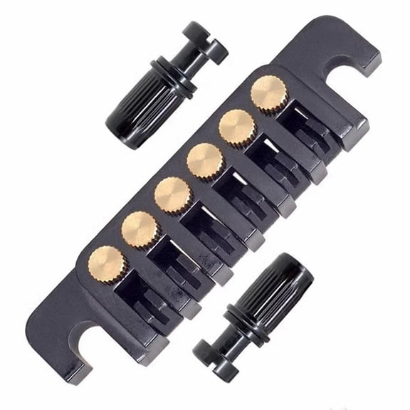 EpheyFIF High Quality Musical Instruments Saddles Bridge Saddles Bridge 3 Pcs Bridge Tailpiece Guitar Tp6 Bridge Stop Bar Black