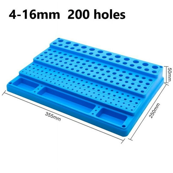 EpheyFIF Hole Cnc Tool Storage Box Storage Box Drill End Mill Heavy Duty Storage Box Tool Storage Box Tool Accessories 4-16mm 200 Holes
