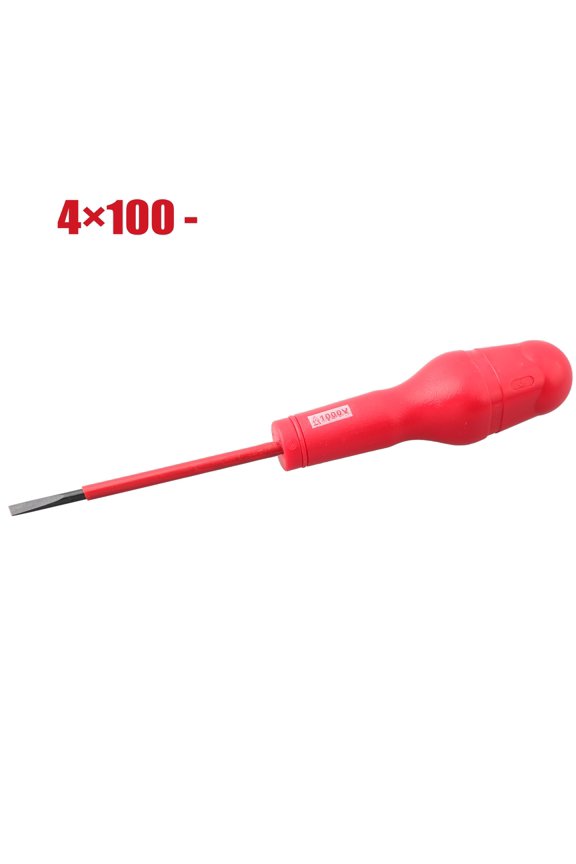 Insulated Screwdriver Pp/Tpr Two-Tone Rubber-Coated Screw Driver Tools for 1000V Electrical High-Altitude Work Tools 4X100-