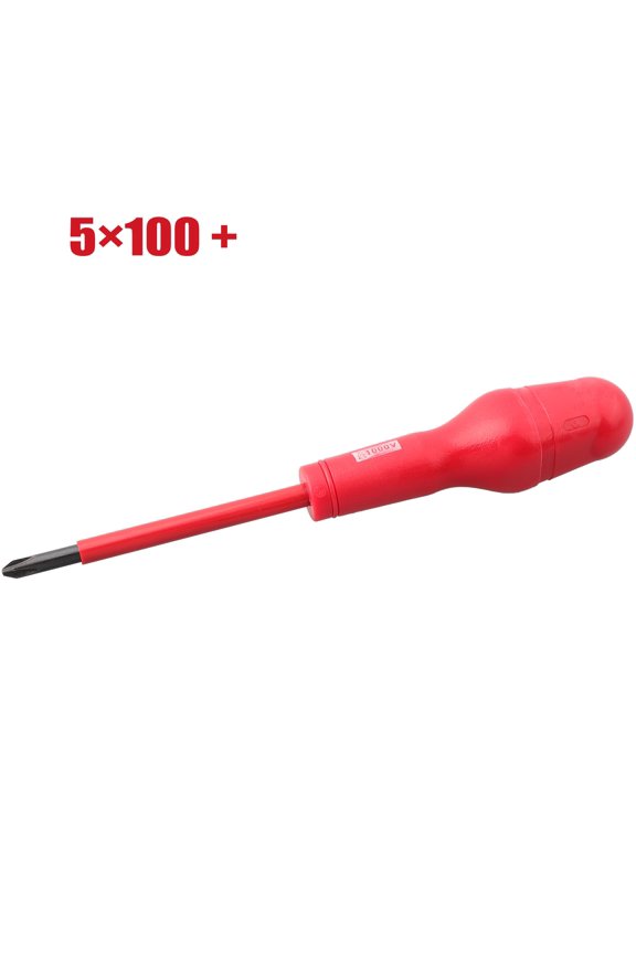 Insulated Screwdriver Pp/Tpr Two-Tone Rubber-Coated Screw Driver Tools for 1000V Electrical High-Altitude Work Tools 5X100