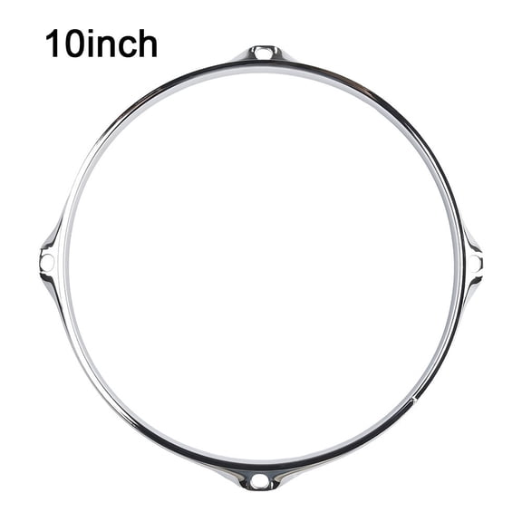 EpheyFIF Metal Drum Hoop Rim Protector for Snare Drums Heavy Duty Zinc Alloy Replacement Ring To Maintain Drum Sound 10 Inch 4 Holes