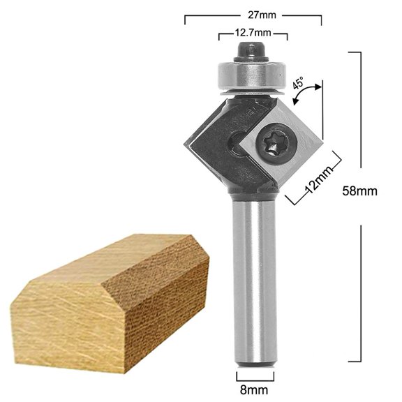 EpheyFIF Milling Cutter Router Bit Woodworking Cnc Replacement Blades Round Or Bevel Corner Insert Router Bit Practical Bevel Corner A