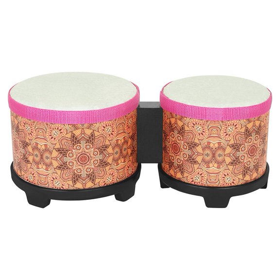 EpheyFIF Music Practice Bongo Drums with Compact Size and Loud Sound for Events Orange Texture