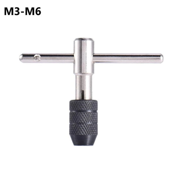 EpheyFIF Professional Adjustable Silver T Handle Ratchet Tap Holder Reliable