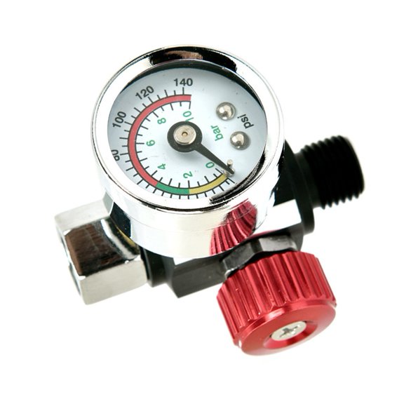 EpheyFIF Spray Paint Air Pressure Regulator Pressure Gauge High Flow Air Pressure Regulator with Gauge for Precision Control for Spray Red
