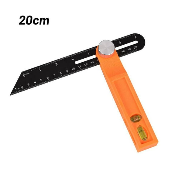 EpheyFIF Tri Square Angle Ruler with Sliding T Bevel for Precise Angle Measurement and Marking In Woodworking Crafting and Construction 20cm