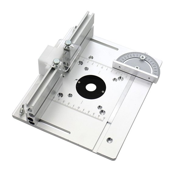 EpheyFIF Universal Aluminum Router Table Insert Plate Anodized Panel Clear Scale Screw Hole Distance 85X85mm/70X60mm