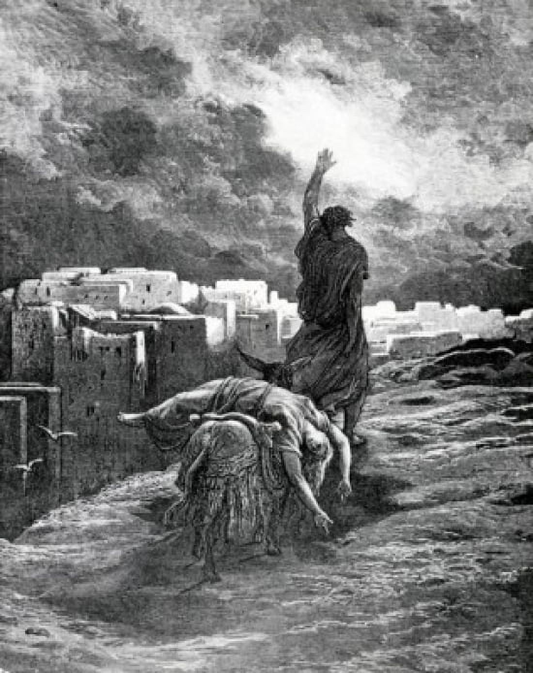Ephraim Carries His Wife Away Gustave Dore (1832-1883 French) engraving (1832-1883) Canvas Art - Gustave Dore (24 x 36)