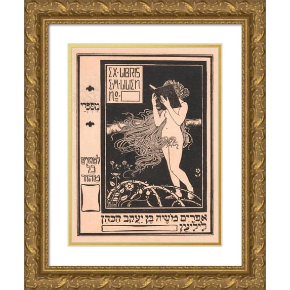 Ephraim Moshe Lilien 19x24 Gold Ornate Framed and Double Matted Museum Art Print Titled - From Books Van Ephraim Moshe Lilien (1884)