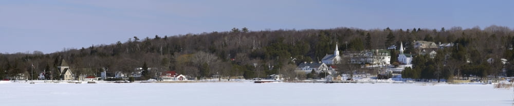 Ephraim in winter Lake Michigan Door County Wisconsin USA Canvas Art - Panoramic Images (27 x 9)