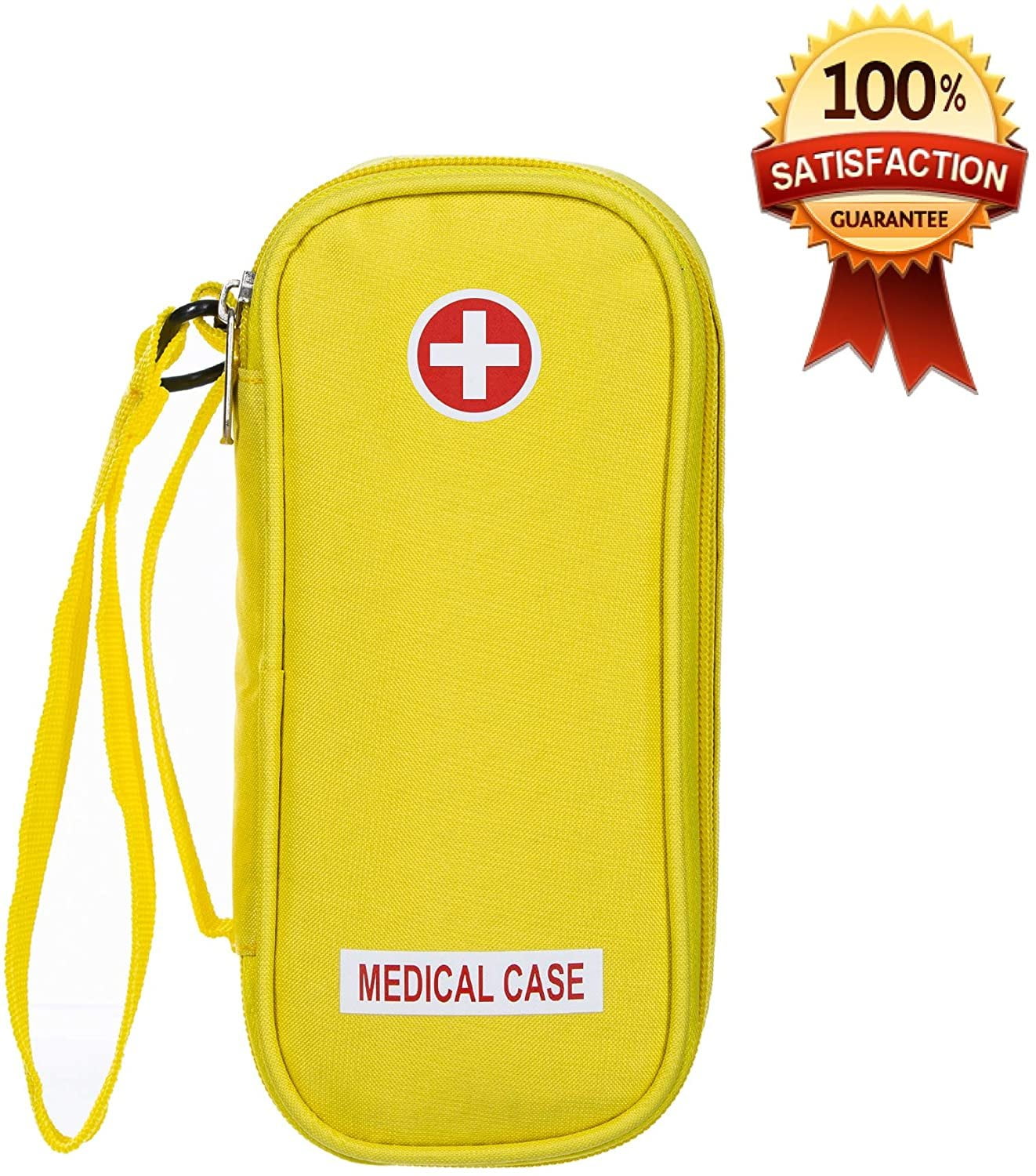 Epipen Carrying Medical Case Yellow Insulated Portable Bag With Zipper For 2 Epipens Auvi