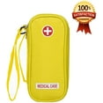 thumbnail image 1 of EpiPen Carrying Medical Case - Yellow Insulated Portable Bag with Zipper - for 2 EpiPen's, Auvi-Q, Asthma Inhaler, Small Ice Pack, Eye Drops, Allergy Medicine Essentials, 1 of 9