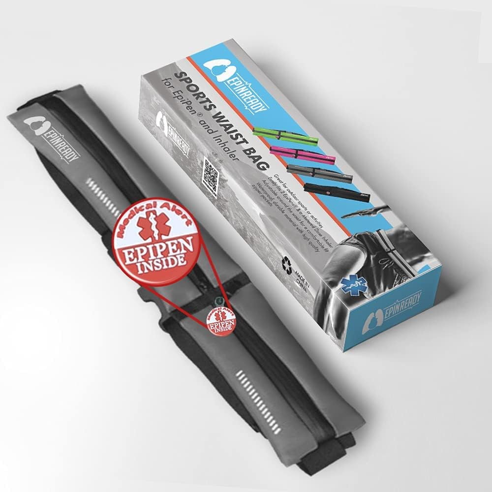 EpiPen Waist Belt with Medical Alert Tag, EpiPen Fanny Pack, Sports