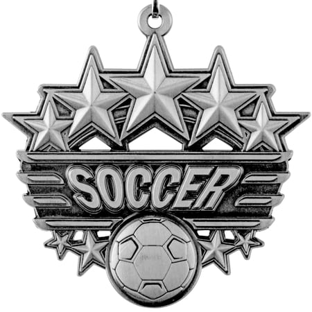Epic 2 3/8" Arched Stars Soccer Award Medals