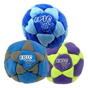Epic 3 Pack Crochet Footbag - Handmade Hacky Sacks with Carry Bag, 2026 Adult Outdoor Fun, Soft Durable Hacky Sack Balls, Perfect for Beginners and Casual Play