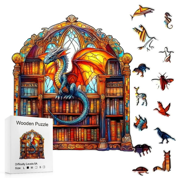 Epic 3D Dragon Puzzle500-Piece Challenge | Unique Shape Wooden Jigsaw | Advanced Visual Effect | for Adults & Kids | Family Bonding Gift