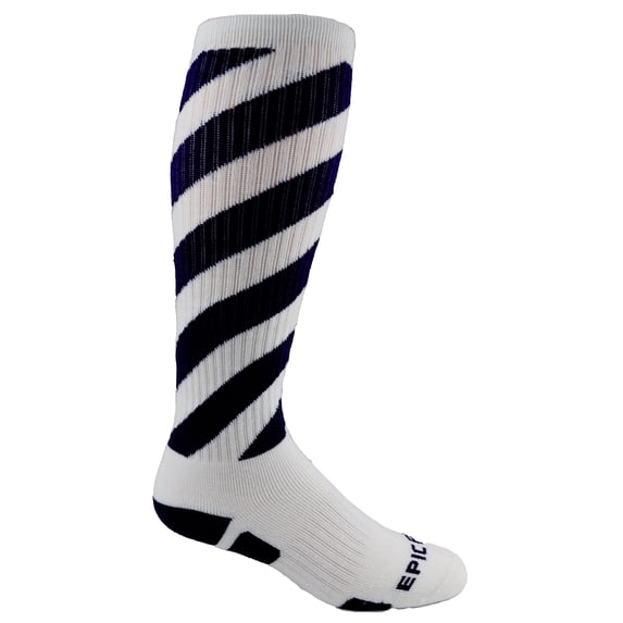 Epic Adult Barber Pole Striped - Cute Novelty Fun Design Knee-High Socks (1-Pair)
