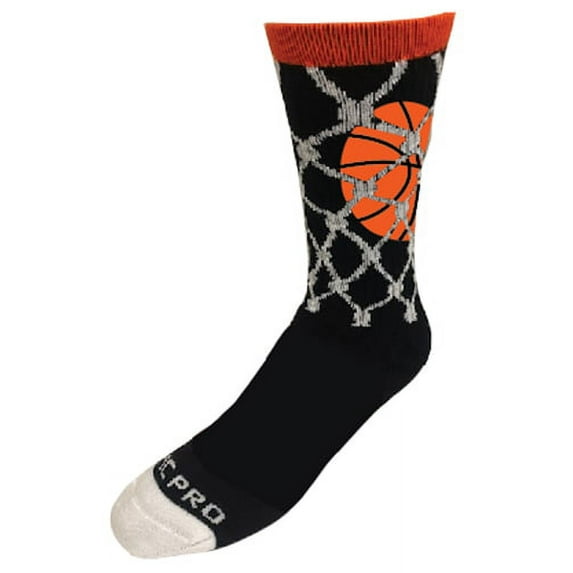 Epic Adult Basketball In Net - Cute Novelty Fun Design Crew-Socks (1-Pair)