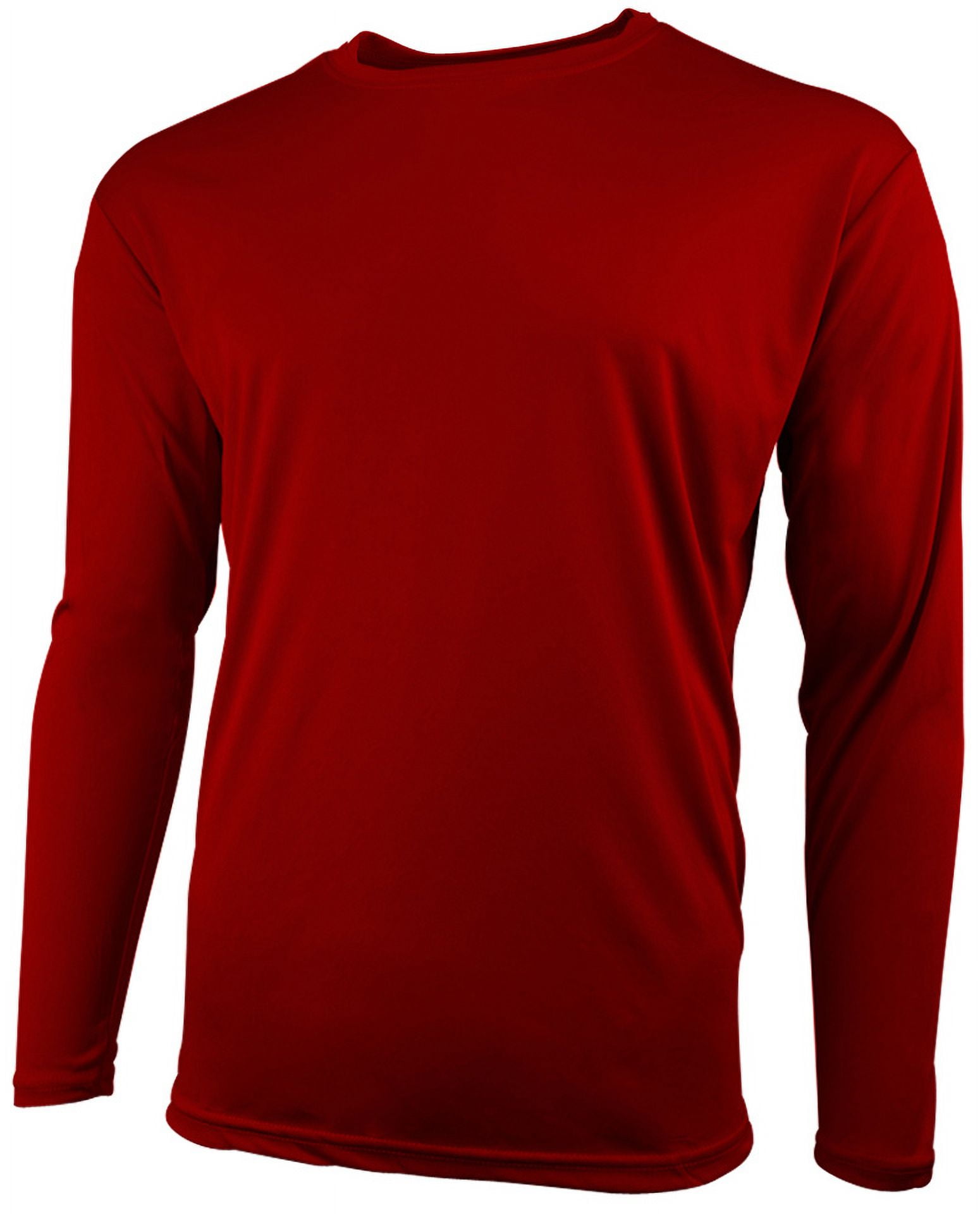 A4 Adult Cooling Performance Long-Sleeve T-Shirt – NVY, X-Large, Moisture Wicking, Sun Defense