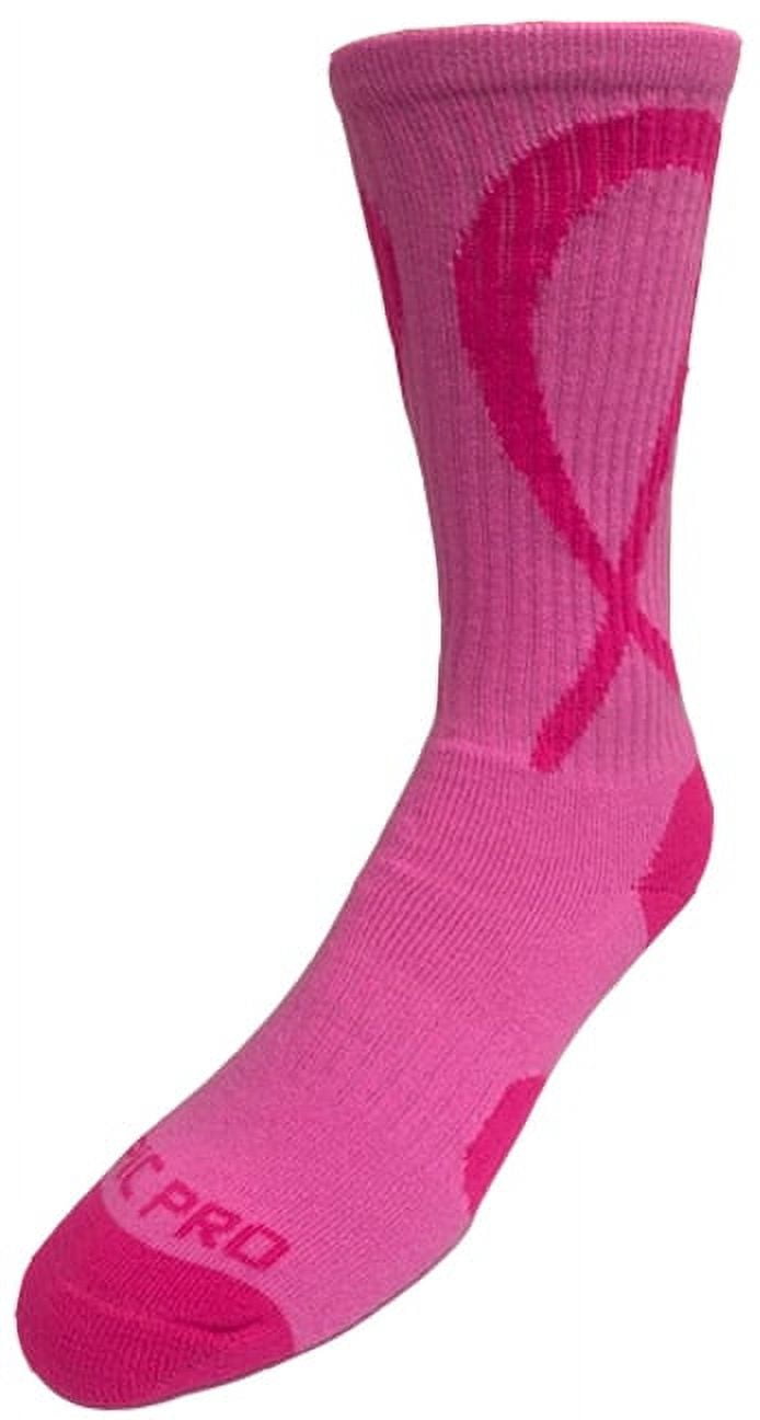 Epic Adult Crew Breast Cancer Awareness With Big Pink Ribbon Socks Pair