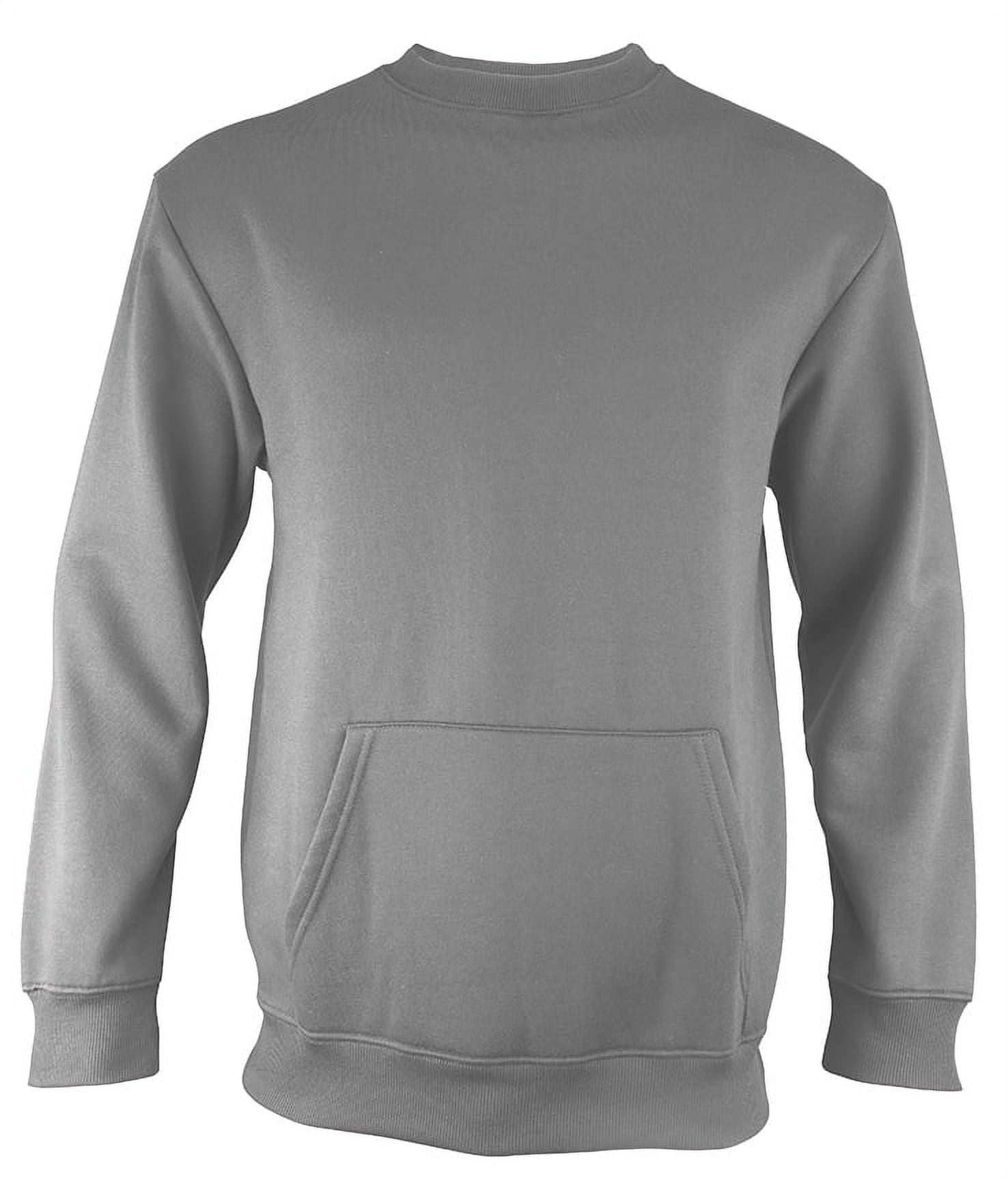 Crew neck sweatshirt hot sale with kangaroo pocket