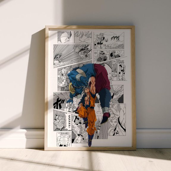 Epic Anime Battle Manga Collage Dynamic Action Wall Art Poster Print 8x12 UNFRAMDE