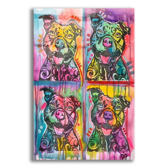 Epic Art '4 Happy Pitties' by Dean Russo, Acrylic Glass Wall Art, 16"x24"