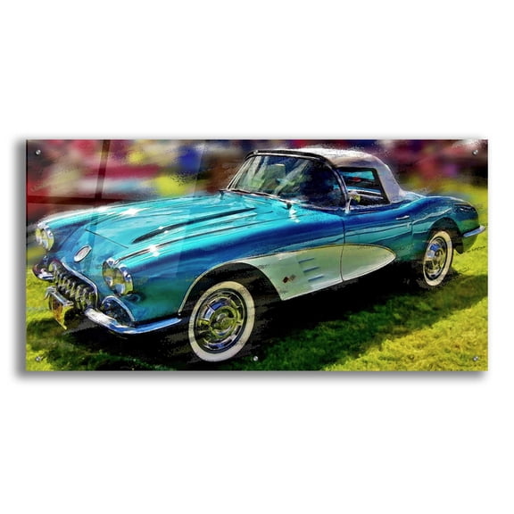 Epic Art '58 Corvette 1' by David Manlove, Acrylic Glass Wall Art, 48"x24"