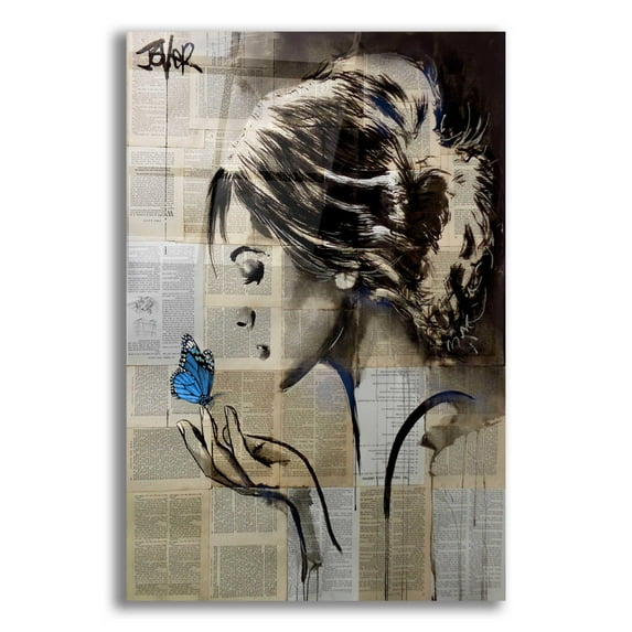 Epic Art 'A Little Blue Hope' by Loui Jover, Acrylic Glass Wall Art, 12"x16"