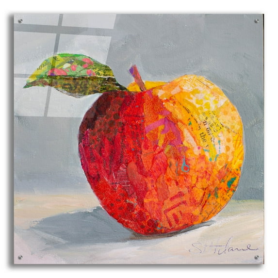 Epic Art 'A is for Apple' by St. Hilaire Elizabeth, Acrylic Glass Wall Art, 36"x36"