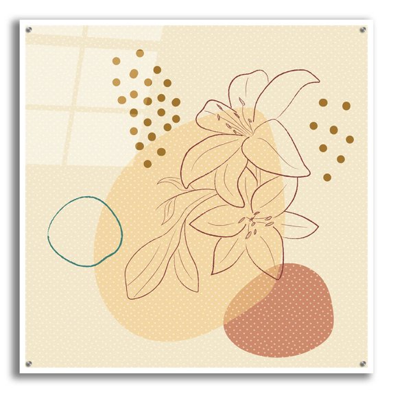 Epic Art 'Abstract Tropical Magnolia' by Sabrina Balbuena, Acrylic Glass Wall Art, 36"x36"