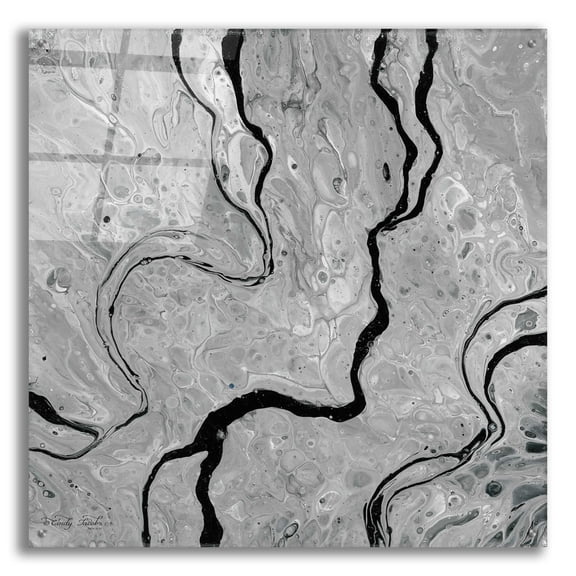 Epic Art 'Abstract in Gray IV' by Cindy Jacobs, Acrylic Glass Wall Art, 36"x36"