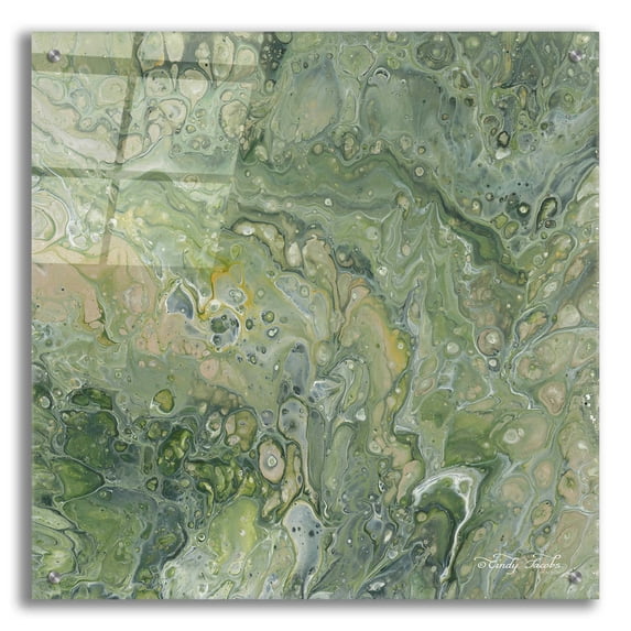 Epic Art 'Abstract in Seafoam III' by Cindy Jacobs, Acrylic Glass Wall Art, 24"x24"