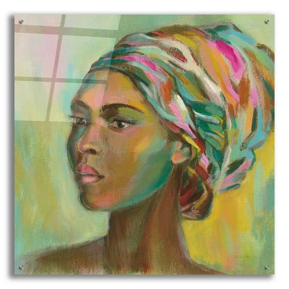 Epic Art 'African Woman II' by Silvia Vassileva, Acrylic Glass Wall Art, 36"x36"