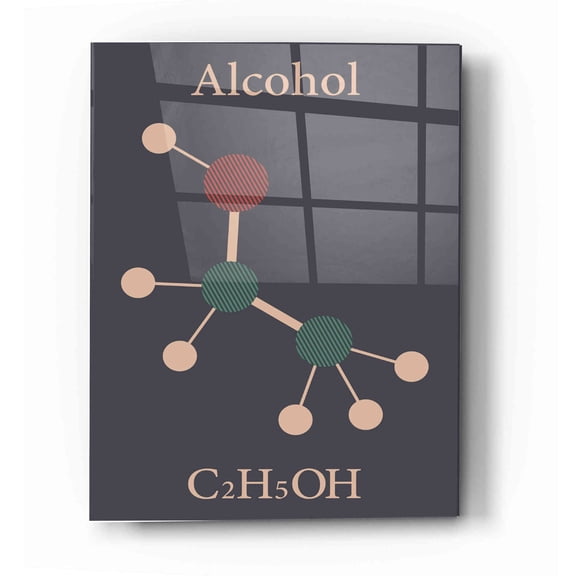 Epic Art 'Alcohol Molecule' Acrylic Glass Wall Art, 12"x16"