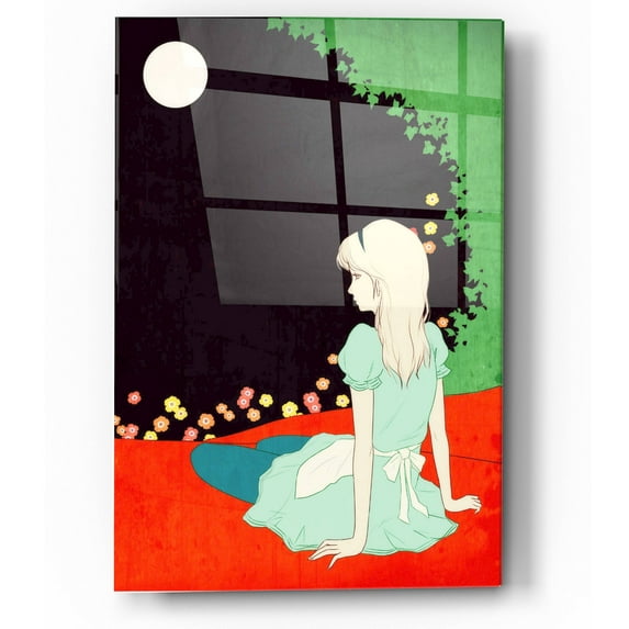 Epic Art 'Alice in the Moonlight' by Sai Tamiya, Acrylic Glass Wall Art, 16"x24"