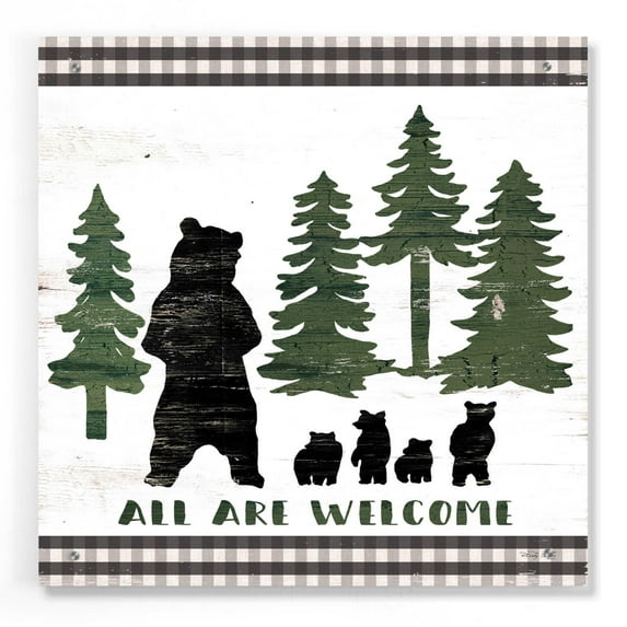 Epic Art 'All Are Welcome Lodge' by Cindy Jacobs, Acrylic Glass Wall Art, 24"x24"