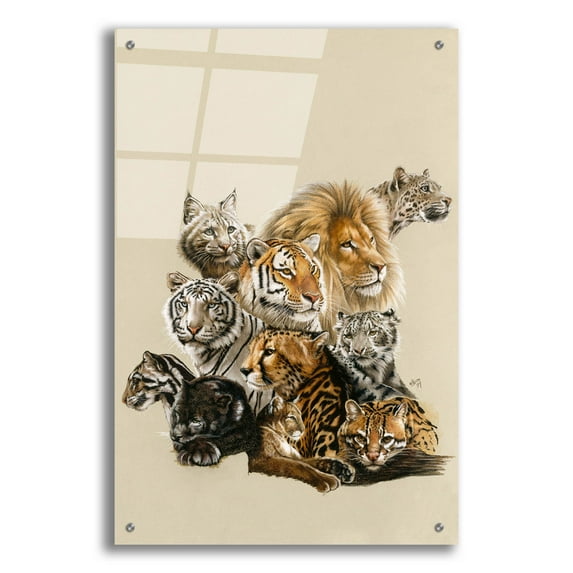 Epic Art 'All In The Family' by Barbara Keith, Acrylic Glass Wall Art, 24"x36"