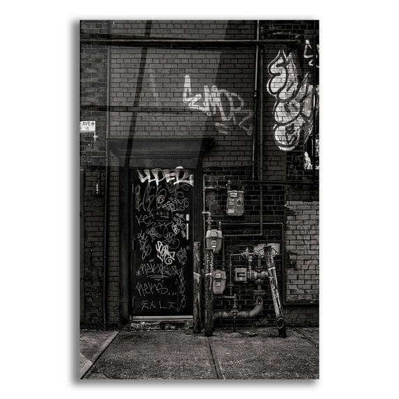 Epic Art 'Alleyway Pipes No 4' by Brian Carson, Acrylic Glass Wall Art, 16"x24"