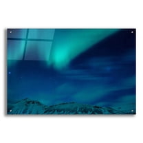 Epic Art 'Amazing Northern Lights Blue' by Epic Portfolio, Acrylic Glass Wall Art, 36"x24"